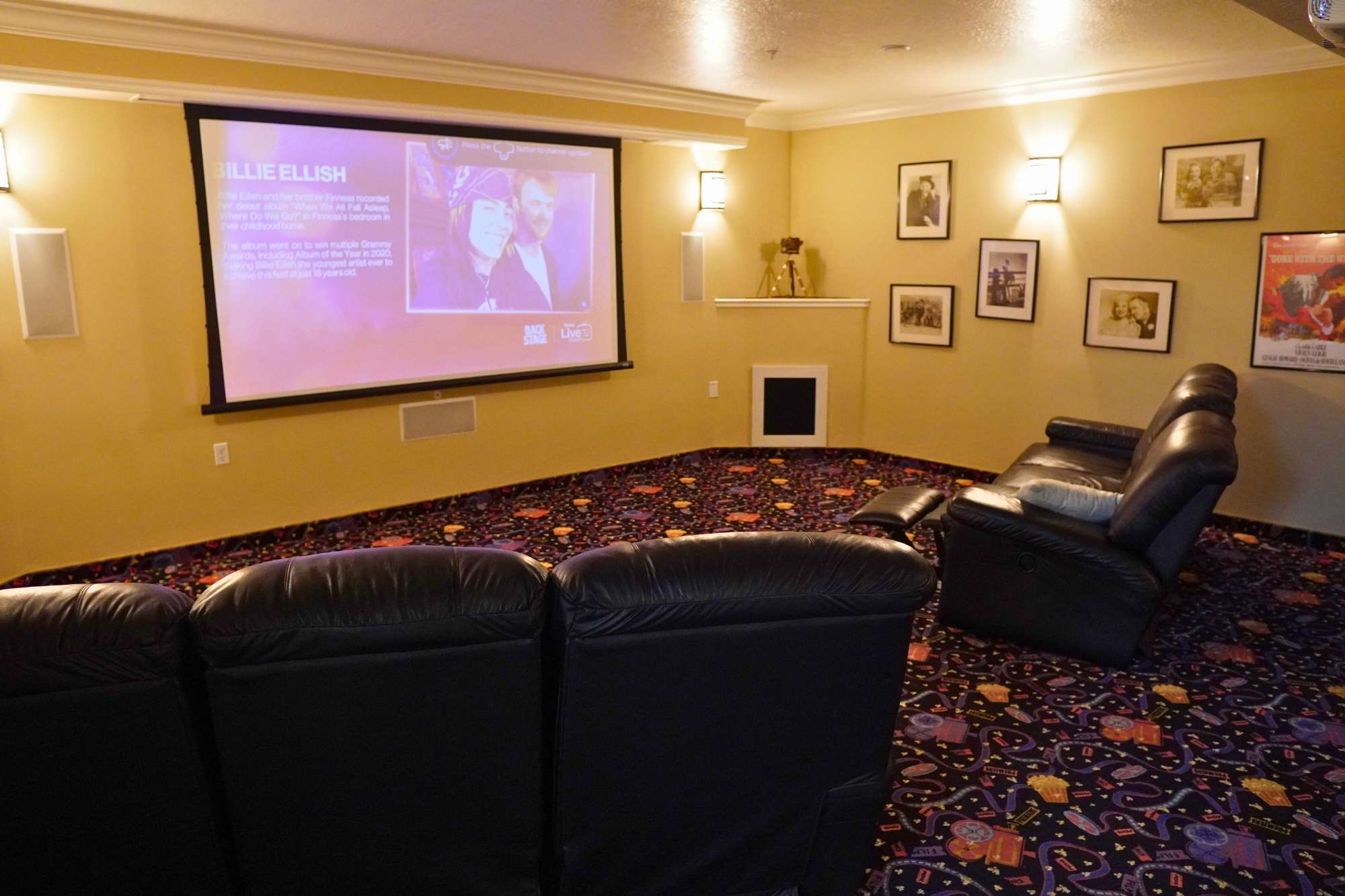 Theater room at Abbington Manor in Lehi UT. Assisted Living & Memory Care Community