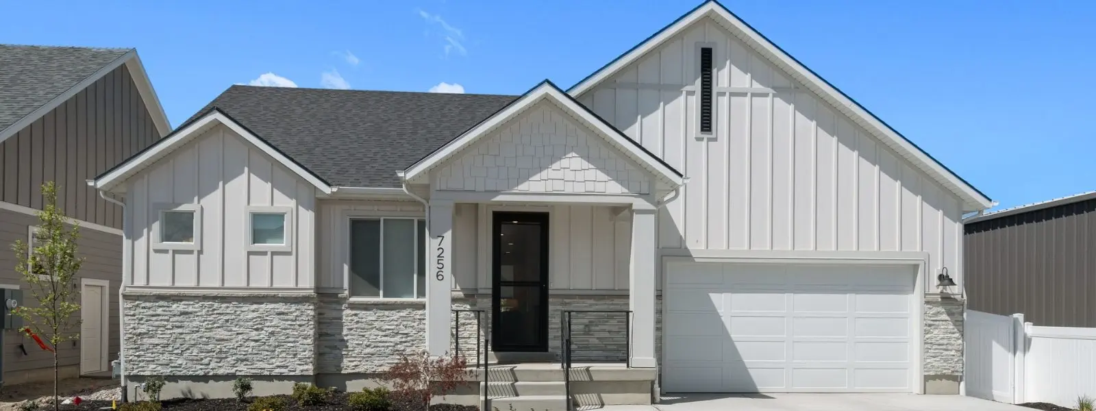 Facade view of Sunset Villas Home off of Redwood Rd in West Jordan. a 55+ community